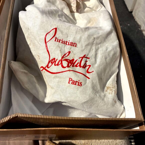 Christian Louboutin red bottom strappy heels. - Picture 3 of 5